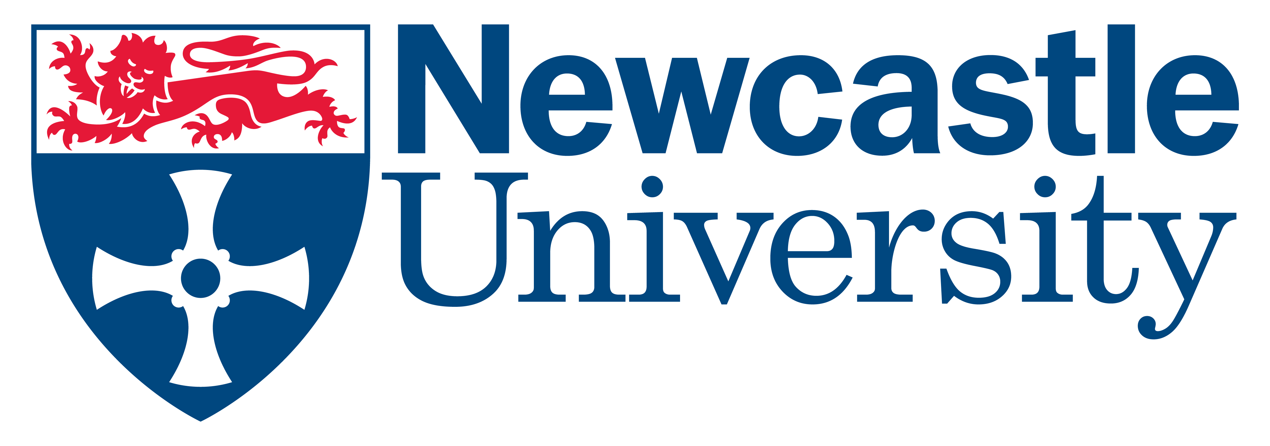 University Logo - NCL Uni blue ltrs on white bgr